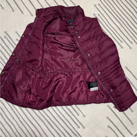 ❄️Vintage Tommy Hilfiger Womens Sm Insulated Puffer Full Zip Vest Plum/Burgundy - Picture 6 of 9